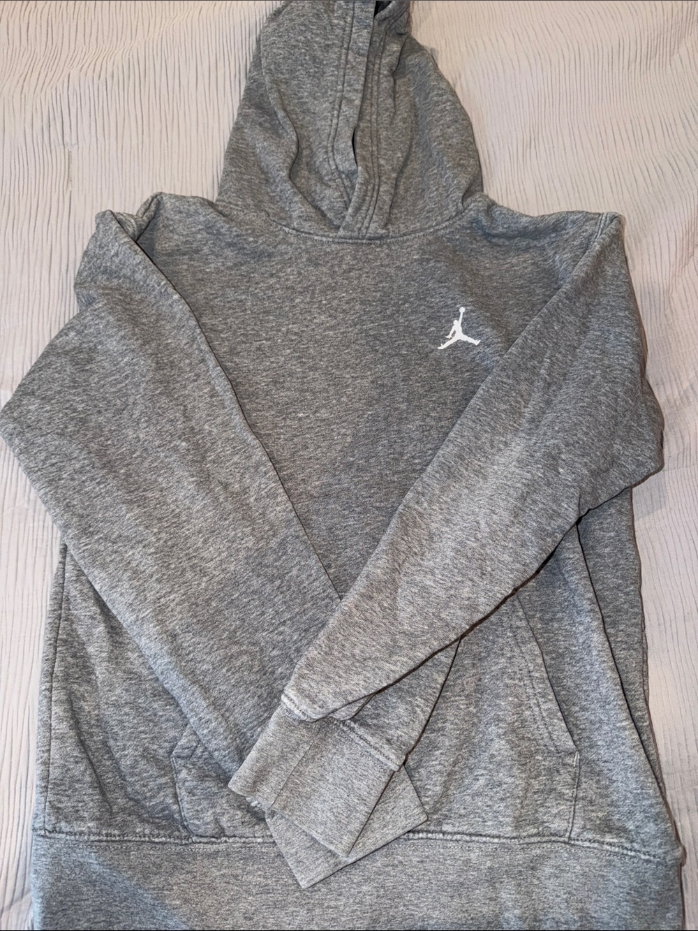 Jordan Men’s Gray Zip-Up Style Hoodie with White Jumpman